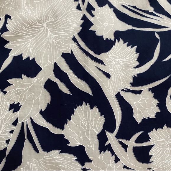 CLUB MONACO NAVY GREY FLORAL SILK BLEND SLEEVELESS ASYMMETRICAL DRESS - 2 - Picture 12 of 12